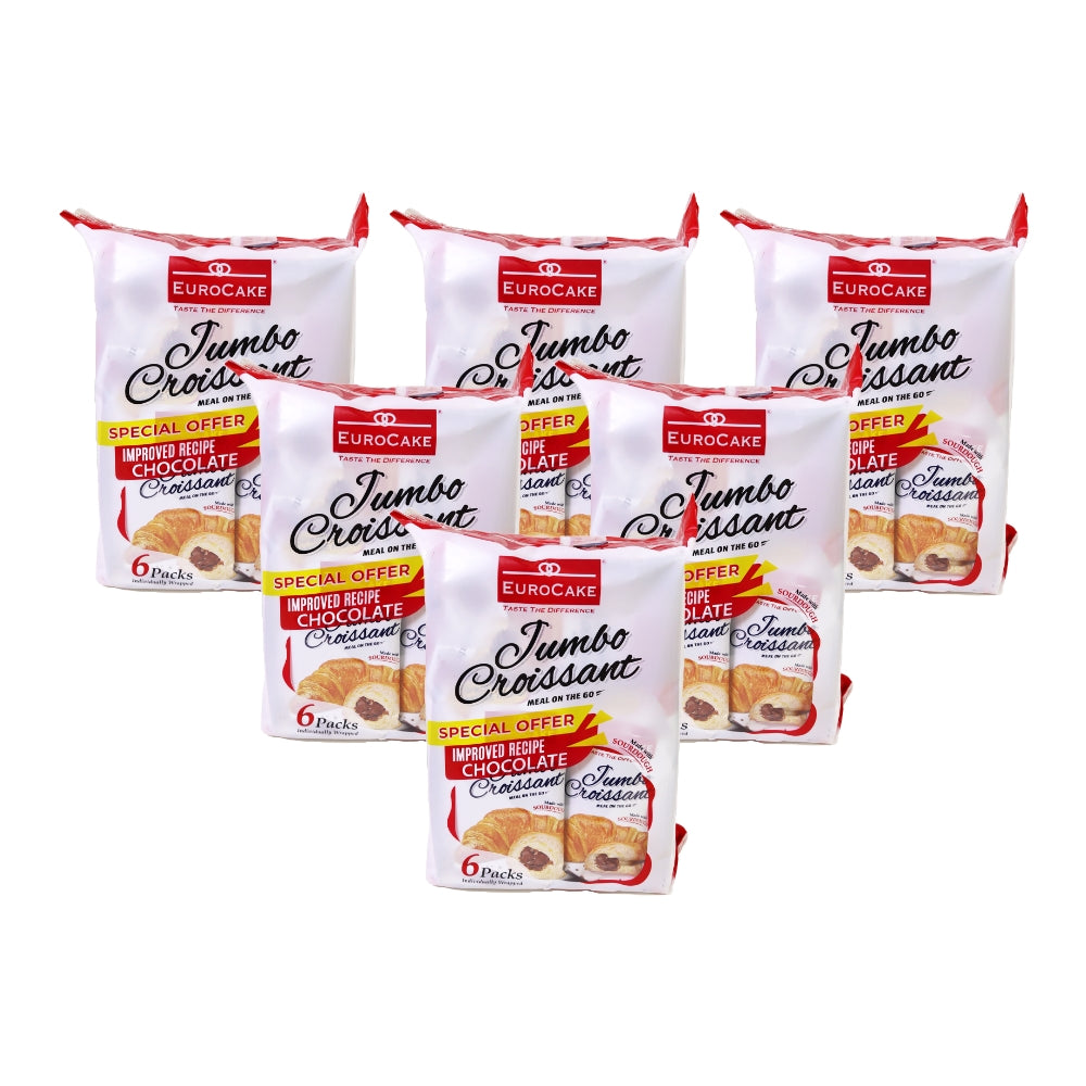 Eurocake Jumbo Croissant Chocolate 300g (Pack of 6 Pieces)