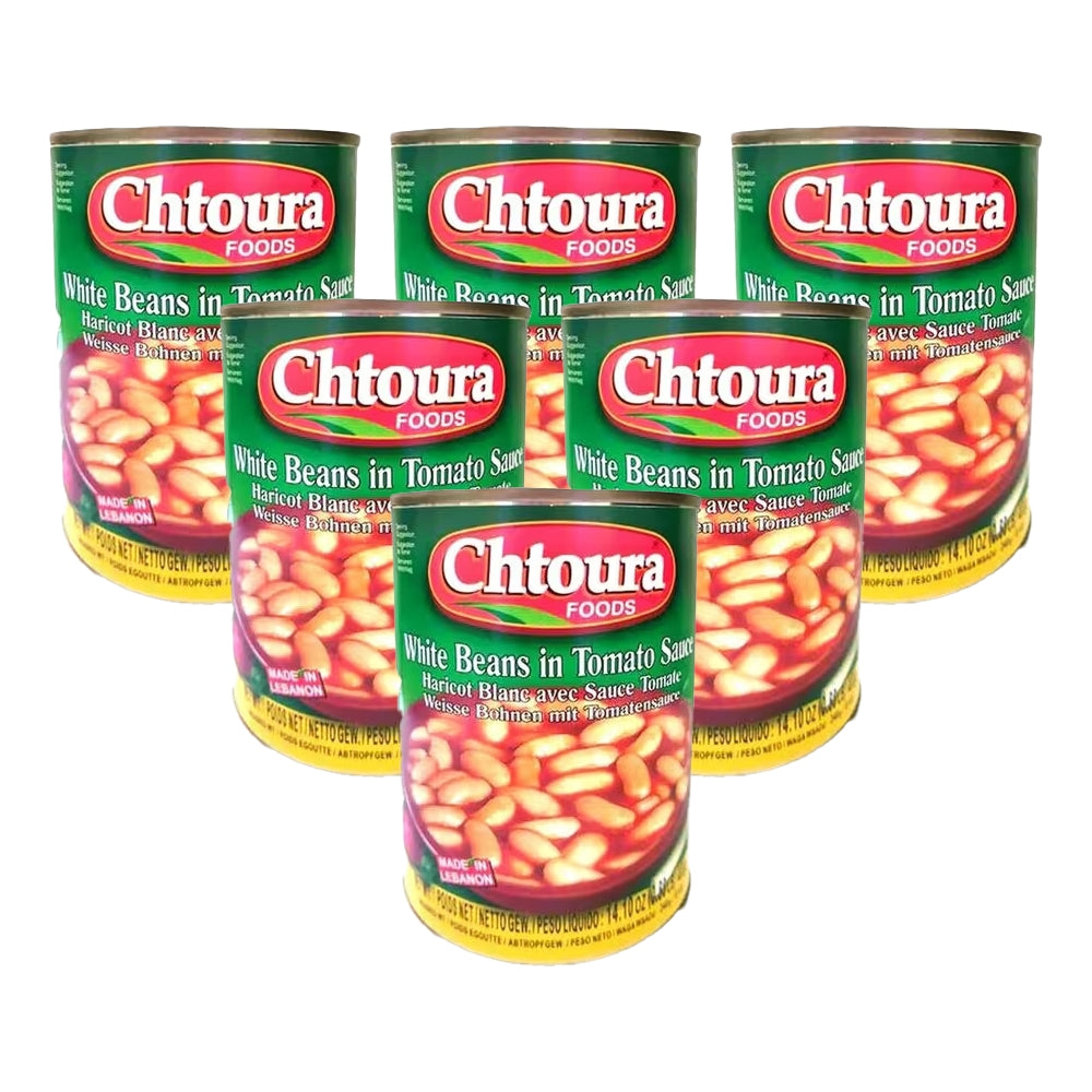 Chtoura White Beans with Tomato Sauce 400gm - (Pack of 6 Pieces)