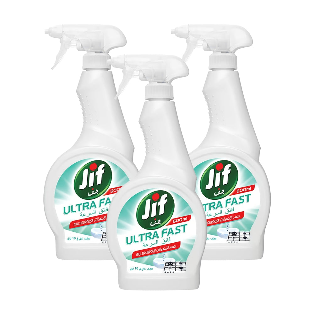 Jif Ultrafast Multi-Purpose Spray 500ml - (Pack of 3)