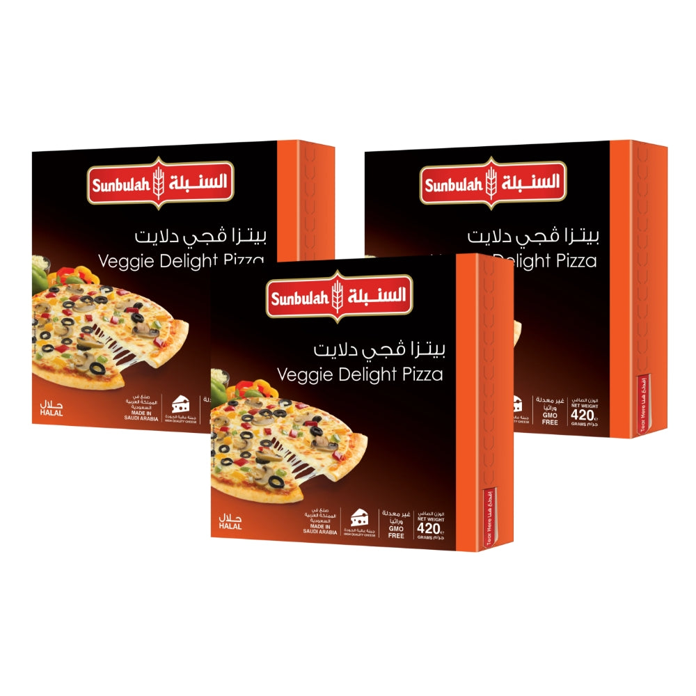 Sunbulah Veggie Delight Pizza 420g (Pack of 3)