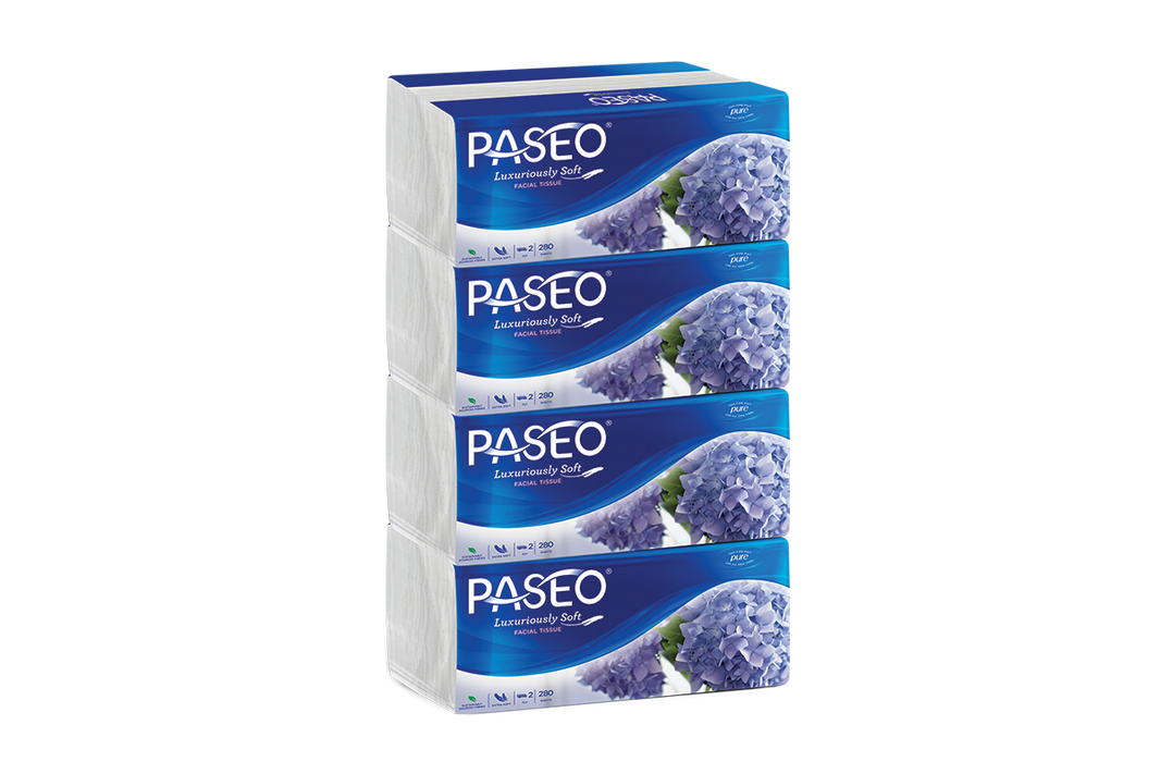 Paseo Softpack Facial Tissue - 2Ply x 280 sheets (Pack of 6)