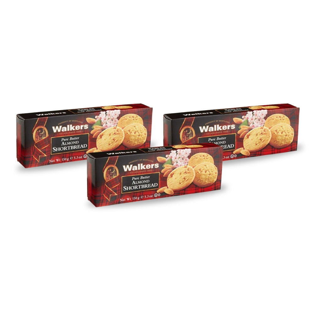 Walkers Almond Shortbread Biscuits  150g - (Pack of 3)