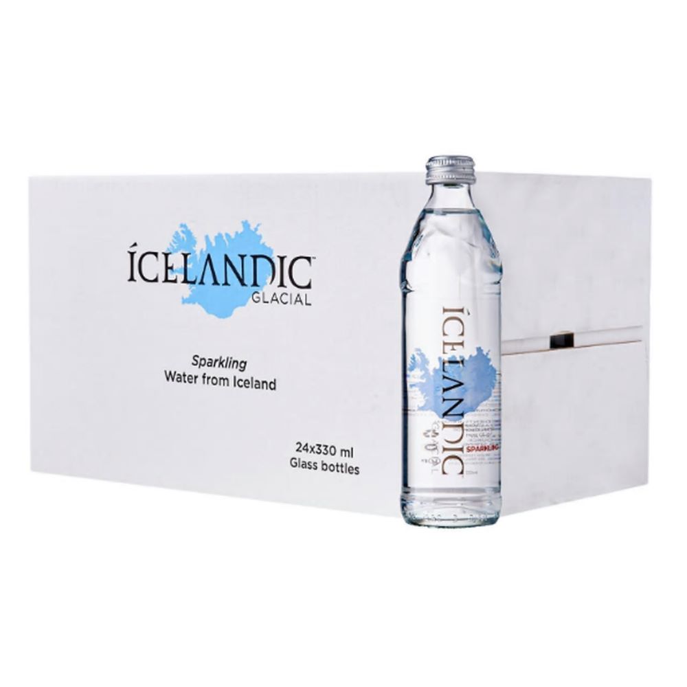 Icelandic Glacial Sparkling Water In Glass 330ml (Pack Of 24 Pieces)