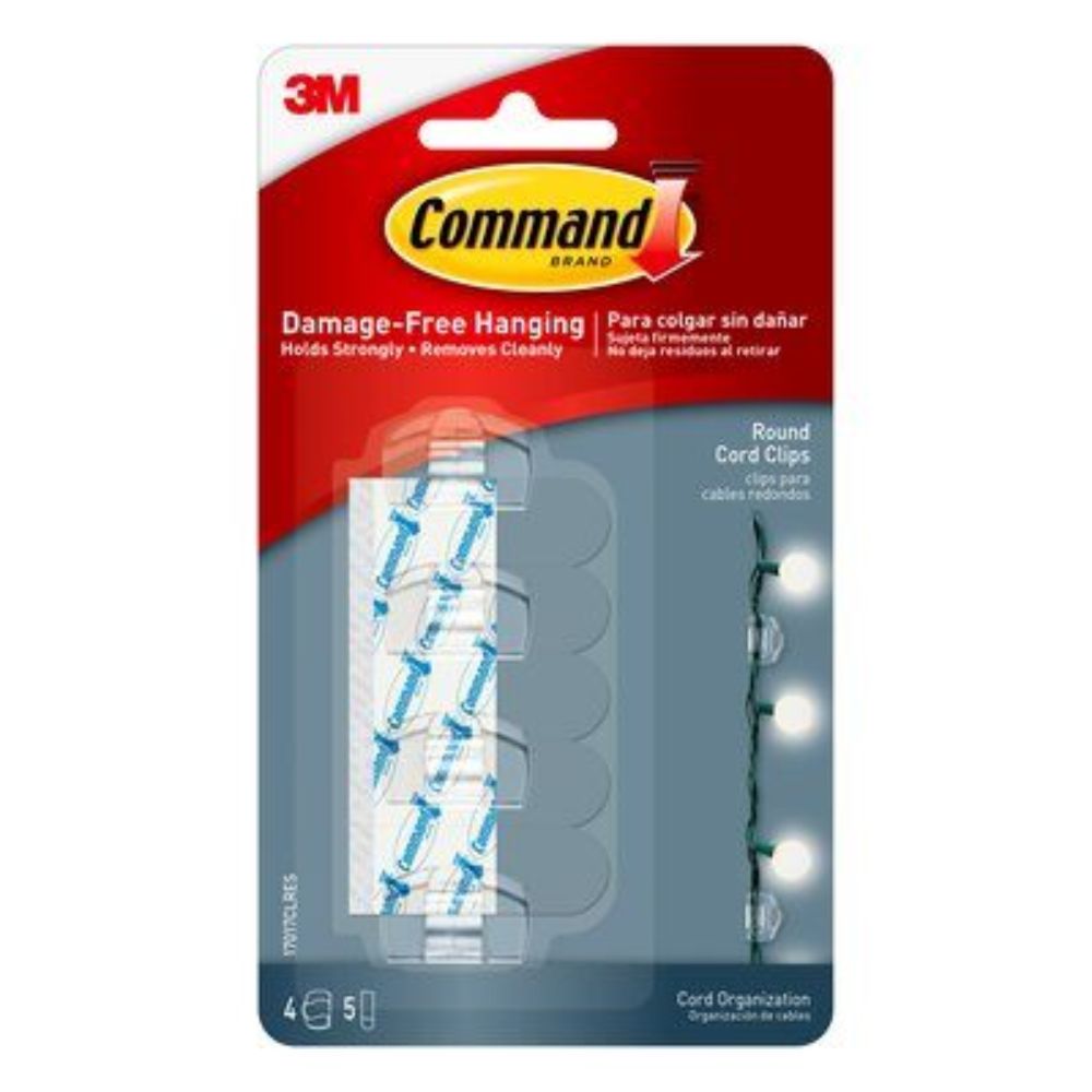 3M Command Round Clear Clips With Clear Strips - (Pack of 4) - Billjumla.com