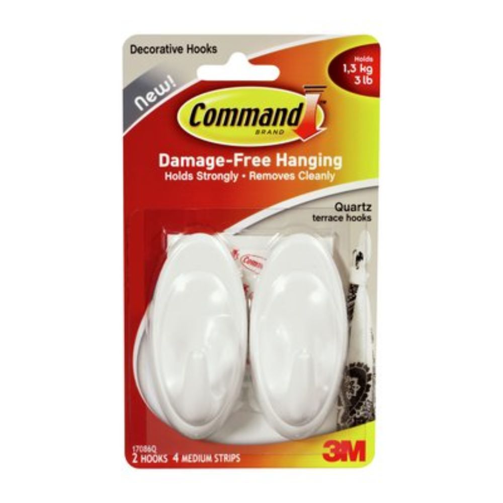 3M Command Quartz Terrace Hook  - (Pack of 4) - Billjumla.com