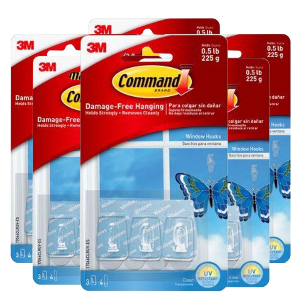 3M Command Window Hooks  - (Pack of 6)