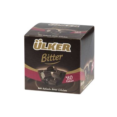 Ulker Square Bitter Choc 80% Cocoa 60g - (Pack Of 6 pieces)