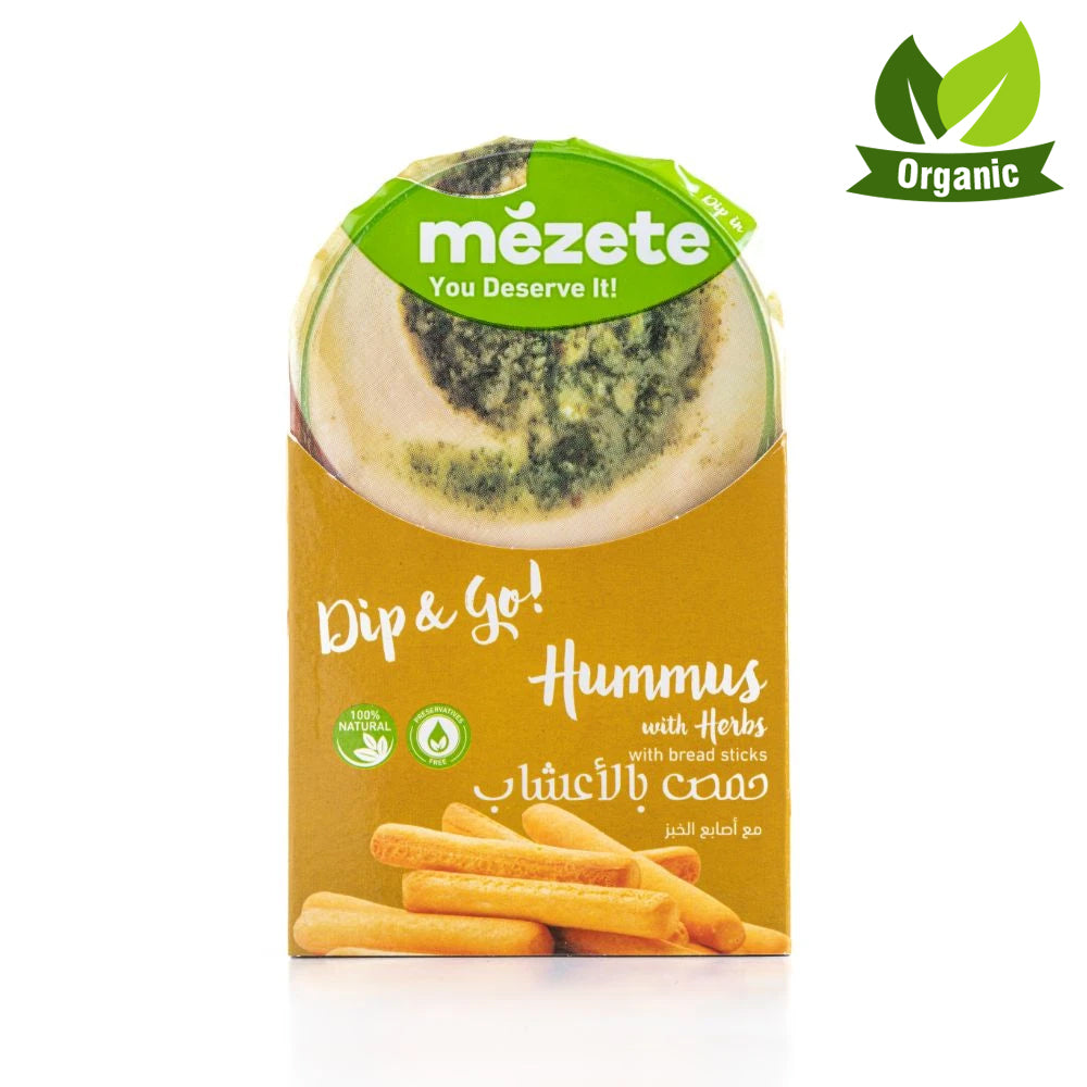 Mezete Hummus With Herbs Dip & Go With Breadsticks 92g - (Pack of 24 Pieces) - Billjumla.com