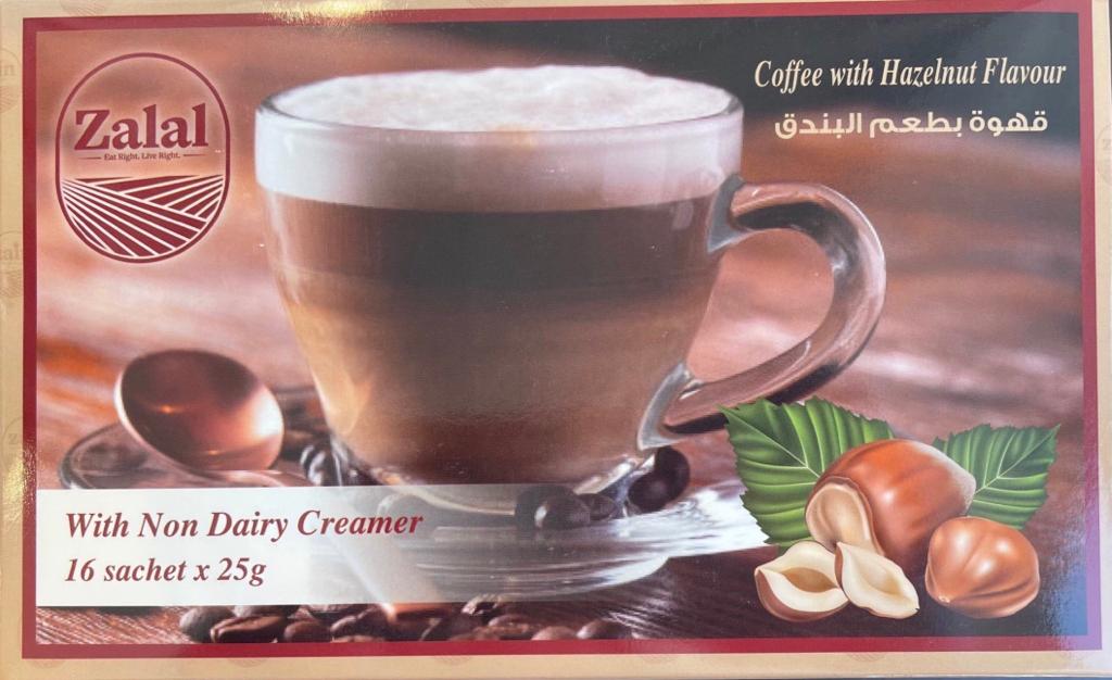 Zalal 3 in 1 Coffee with Hazelnut Flavor 25g - (16 Sachet)