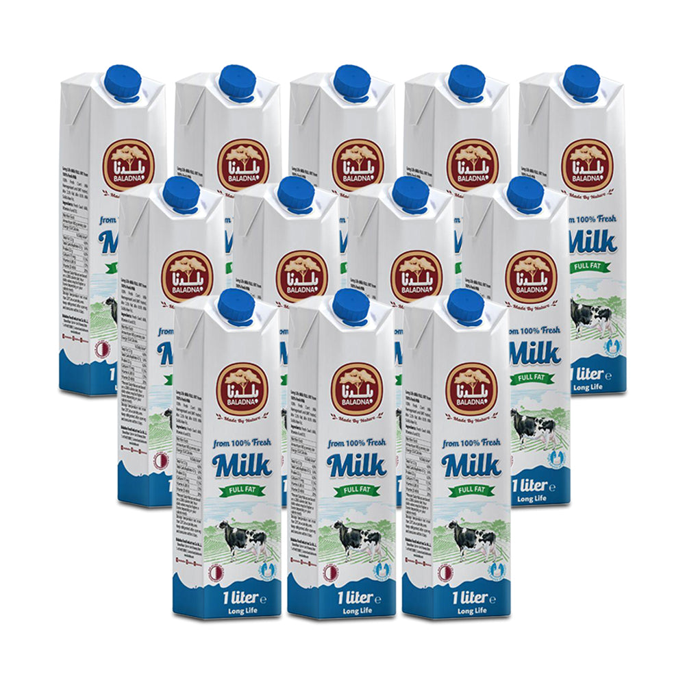 Baladna Full Fat Long Life Milk 1Litre - Pack of 12