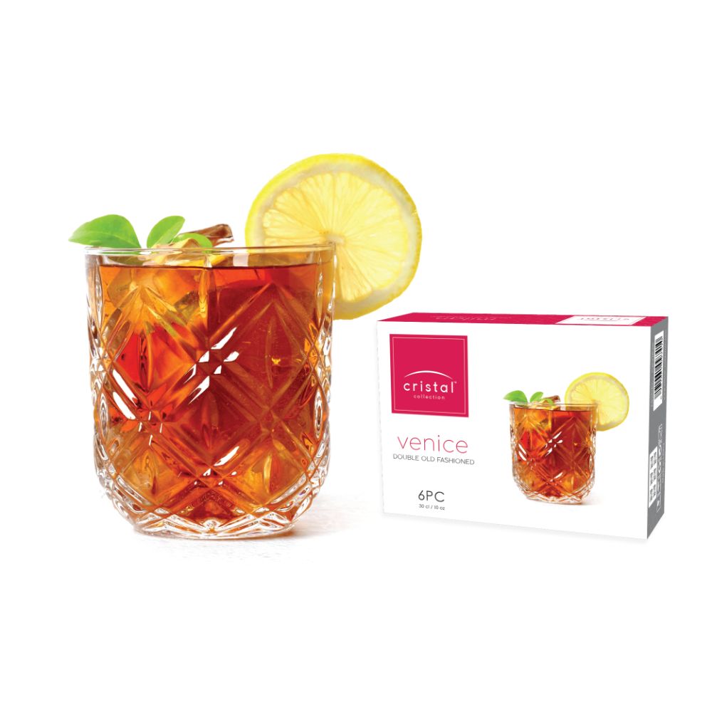 Cristal Venice Double Old Fashioned Glass 300ml - (Pack of 12) - Billjumla.com