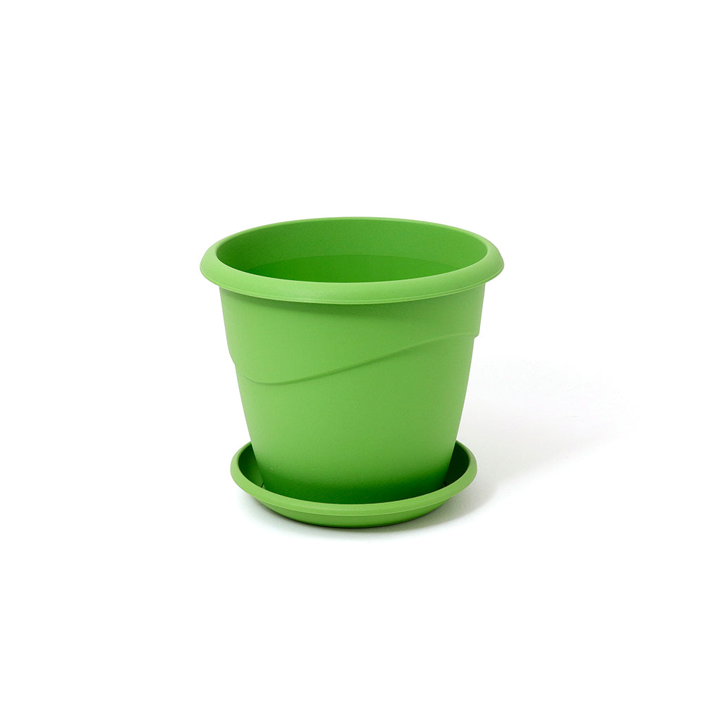 EDA Pot with Saucer 18 cm-Green Pack Of 6 - Billjumla.com