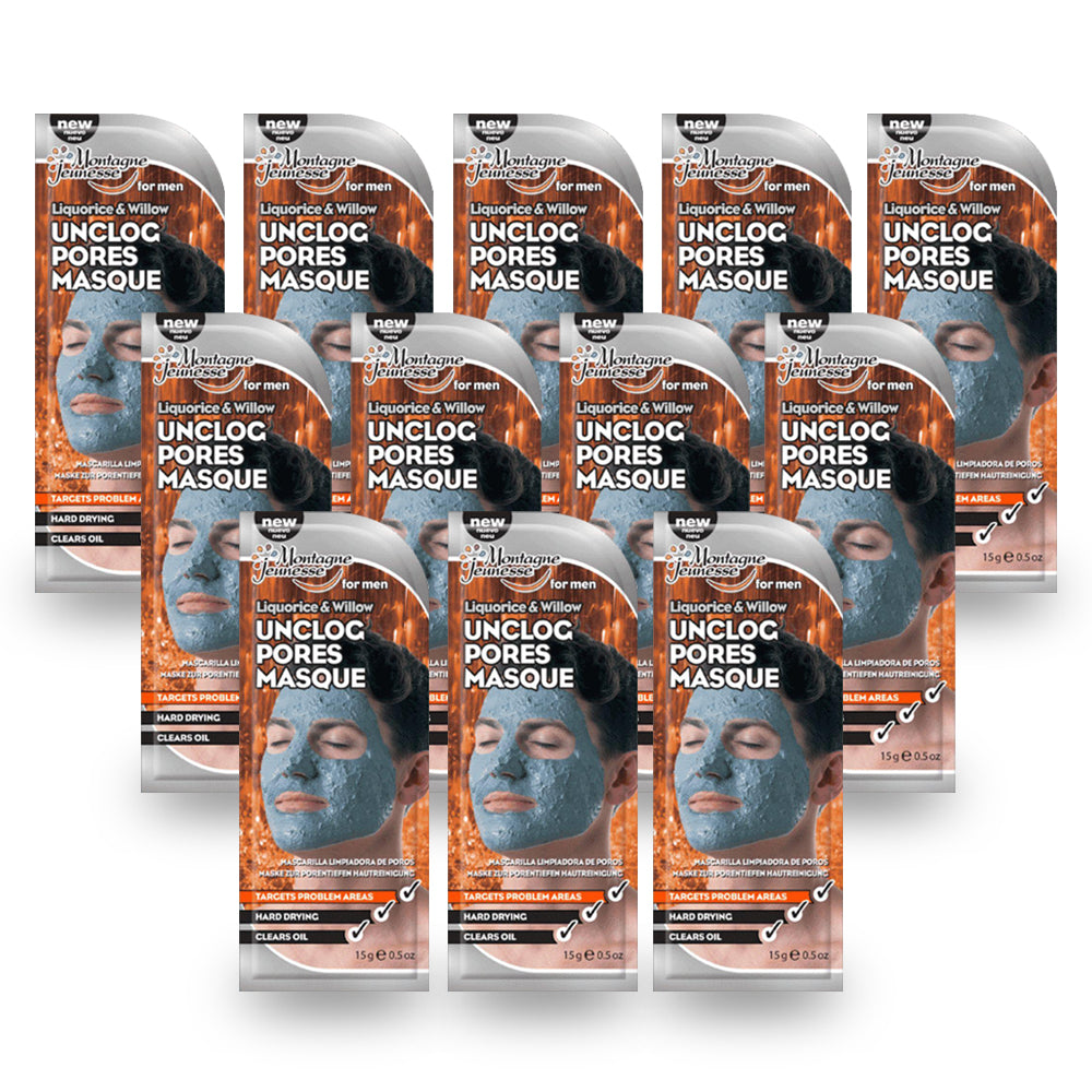 Montagne Jeunesse Unclog Pores Mask for Men 15g - (Pack of 12) - Billjumla.com