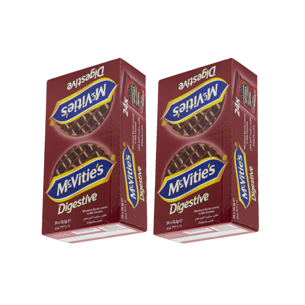 Mcvities Digestive Milk Chocolate Biscuit 24 x 33.3g - (Pack of 2)