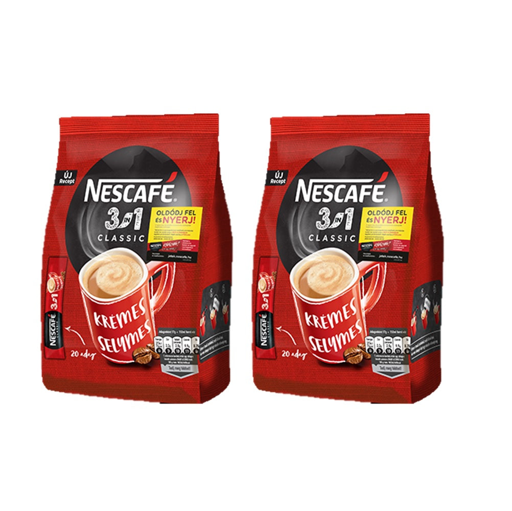 Nescafe Lot De 24 Sachets De Nescafé 3 En 1 - 32 G - Rouge/Noir