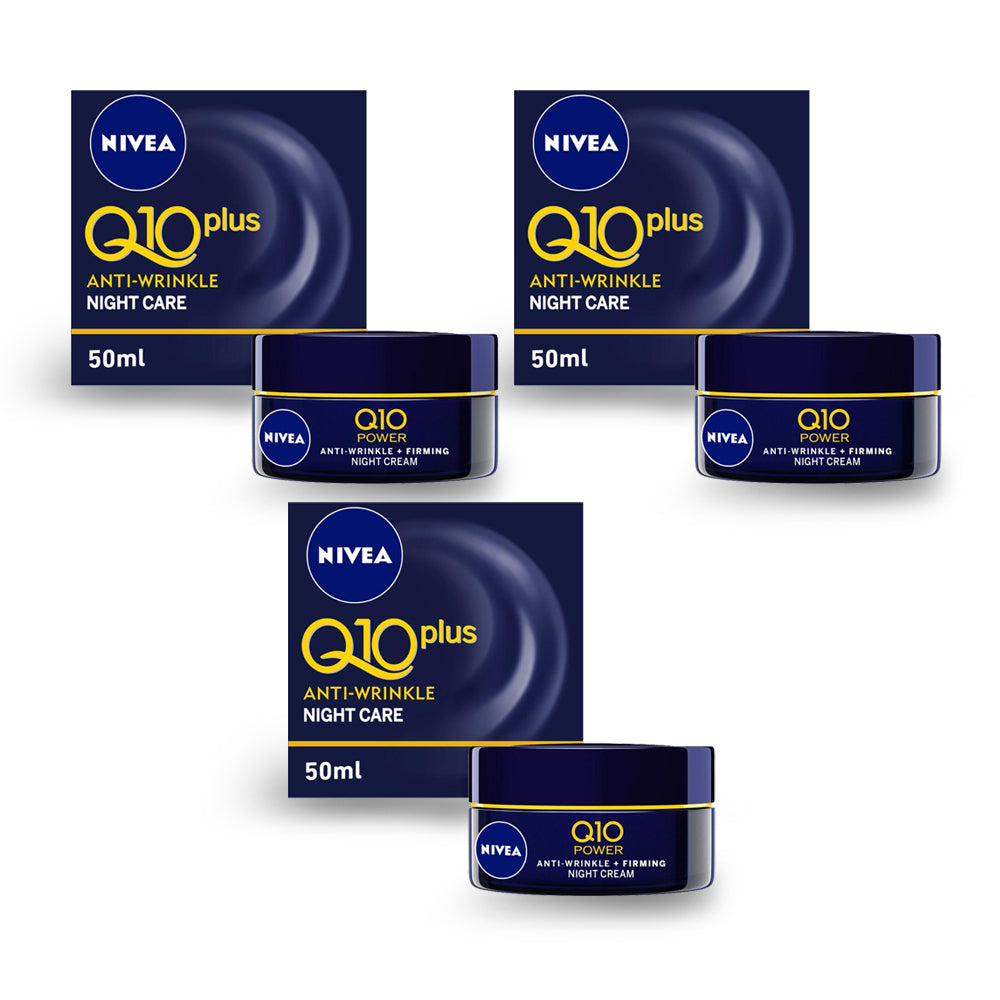 Nivea Q10+ Anti-Wrinkle Night Care 50ml - (Pack Of 3)