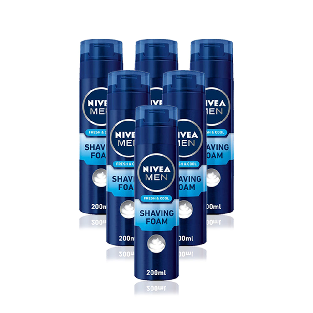 Nivea Men Cool Kick Shaving Foam 200ml - (Pack Of 6)