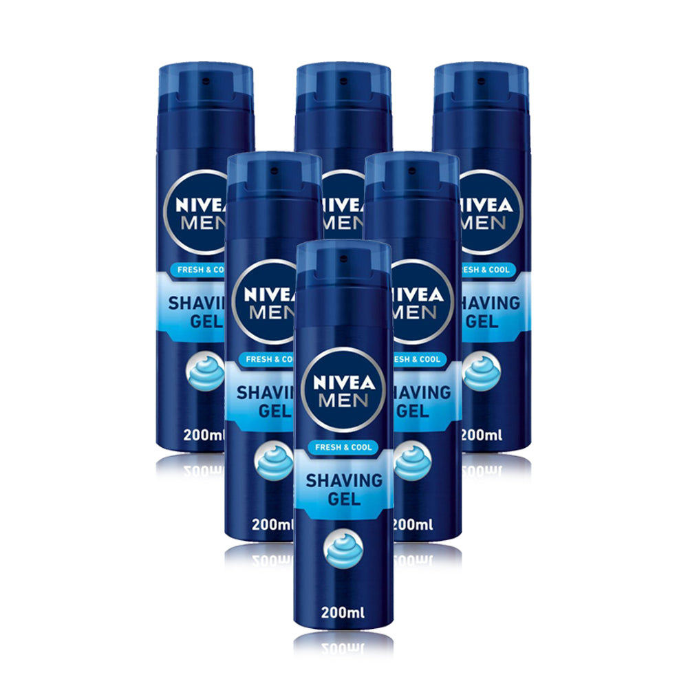 Nivea Men Cool Kick Shaving Gel 200ml - (Pack Of 6)