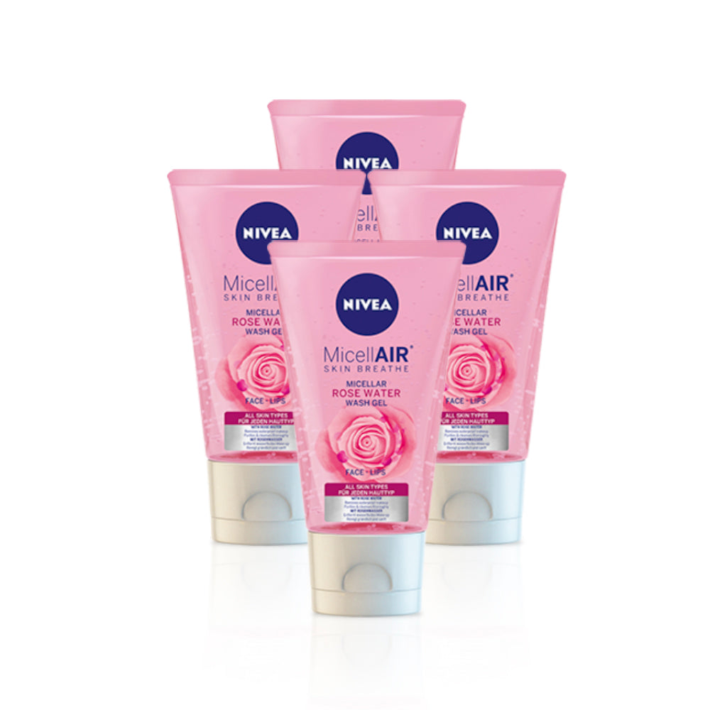 Nivea Face Wash Gel Rose 150ml - Pack من 4