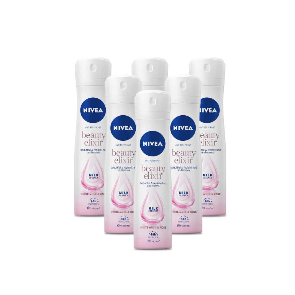 Nivea Deo Milk White Musk & Rose Female 150ml (Pack of 6)