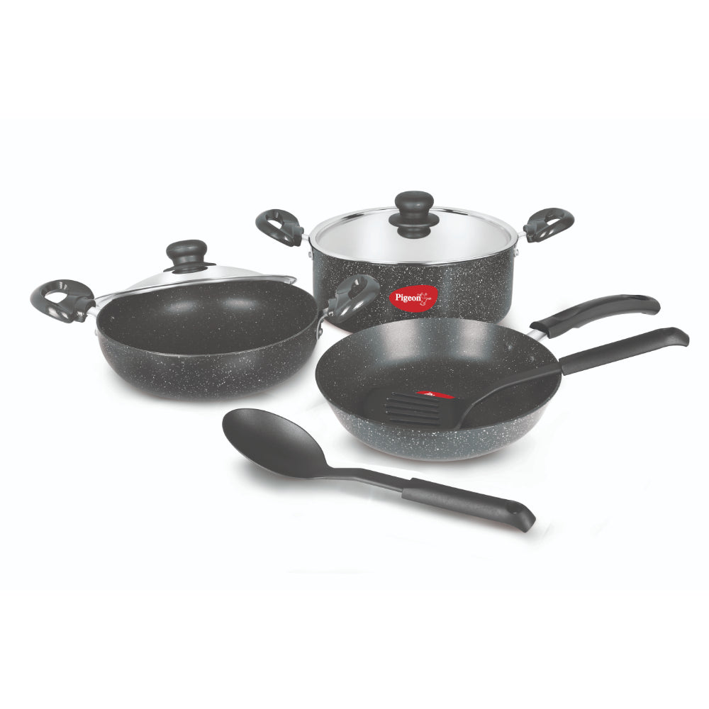 Pigeon Granite Cookware 7 Pieces Set Grey - Billjumla.com