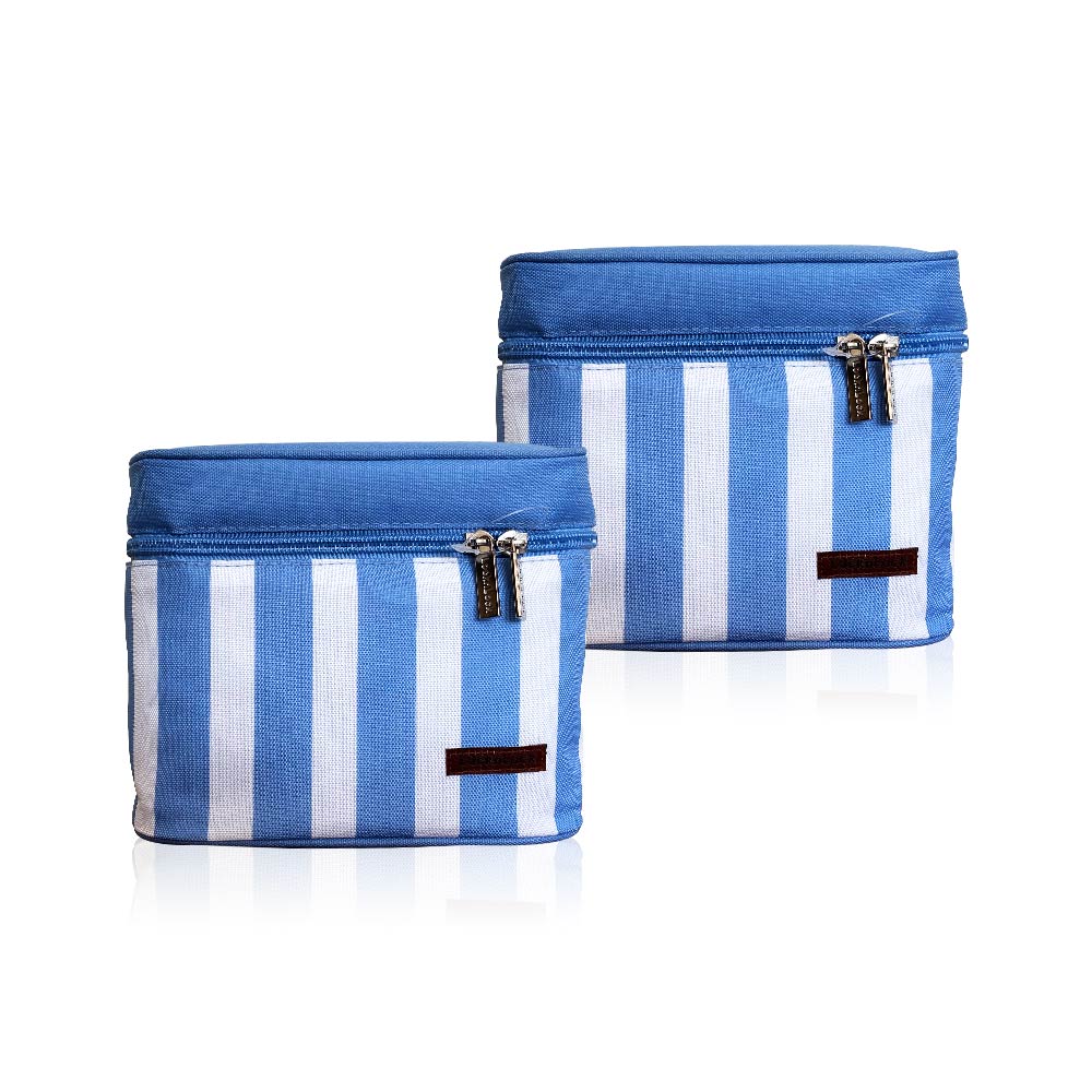 Lock N Lock Lunch Bag Set (Plastic Container 470ML*2 + Water Bottle 300ML With Blue Lunch Bag) - 2 Set