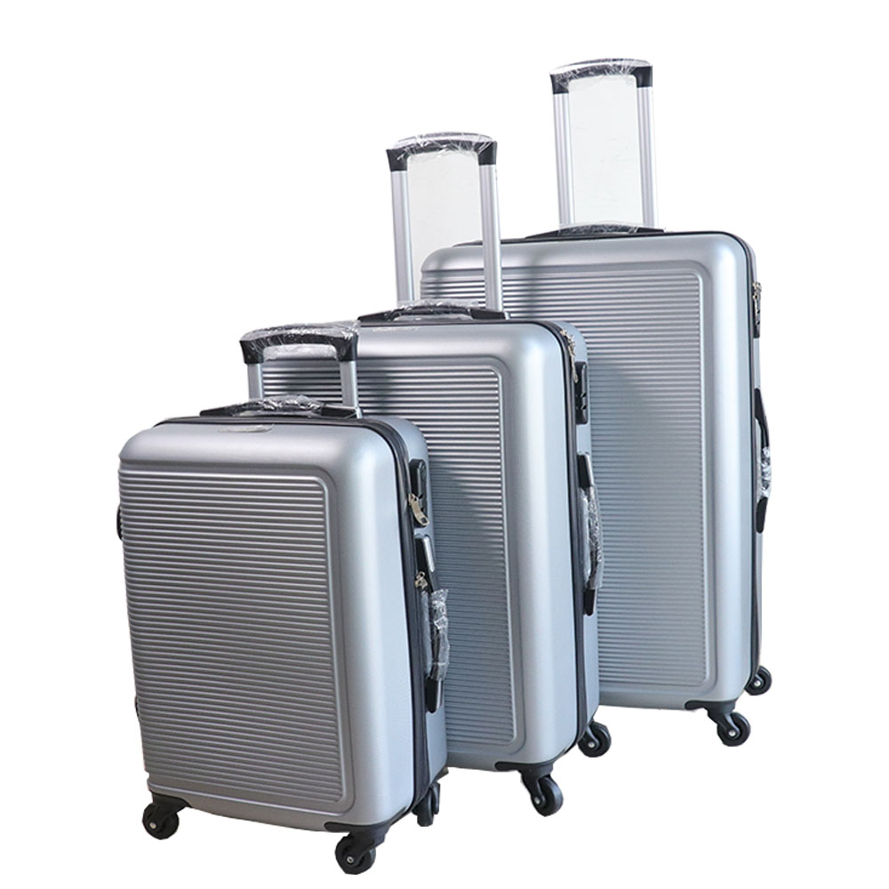 Travel One Hard Trolley 3 Pieces Set Silver 20/24/28 Inch - Billjumla.com