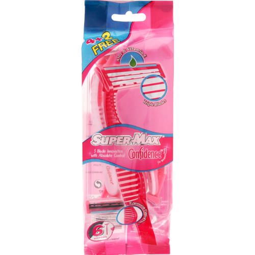 SuperMax Disposable Razor Pack Of 4+2 - Ladies (Pack Of 6 Pieces) - Billjumla.com