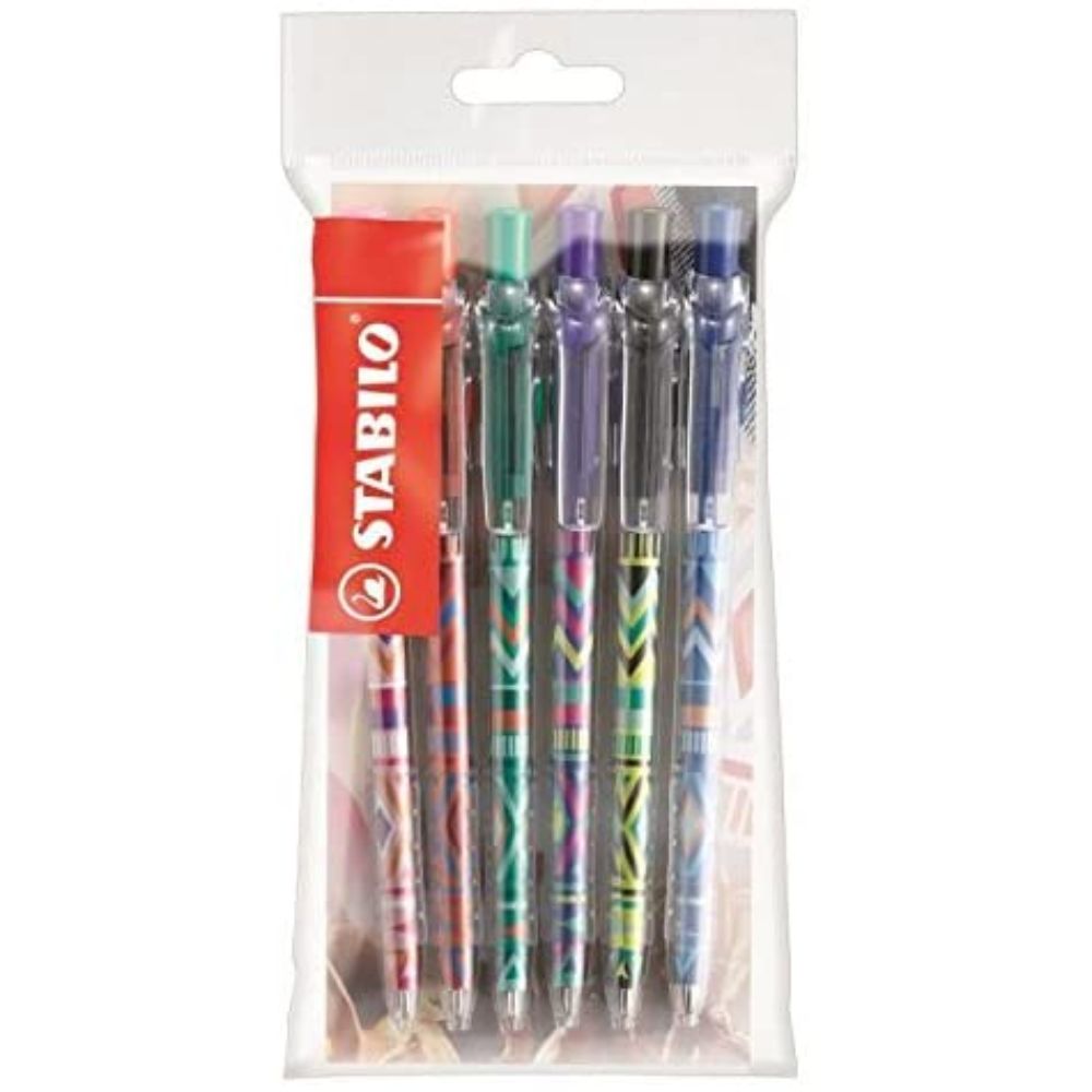 Stabilo Tropikana Click-Top Ballpoint Pen Blue – Set of 6 (pack of 6) - Billjumla.com