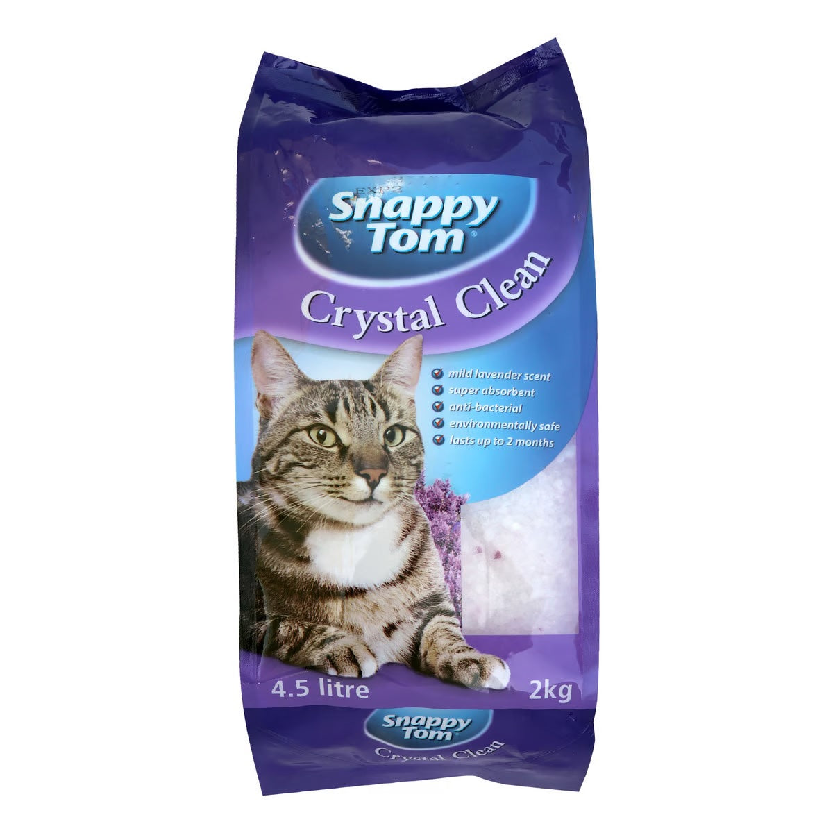 Snappy Tom Crystal Clean Cat Litter Lavender 2kg Pack Of 2 Billjumla