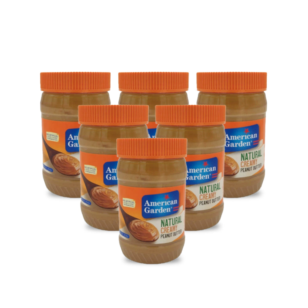 American Garden Natural Creamy Peanut Butter 450g (Pack of 6)