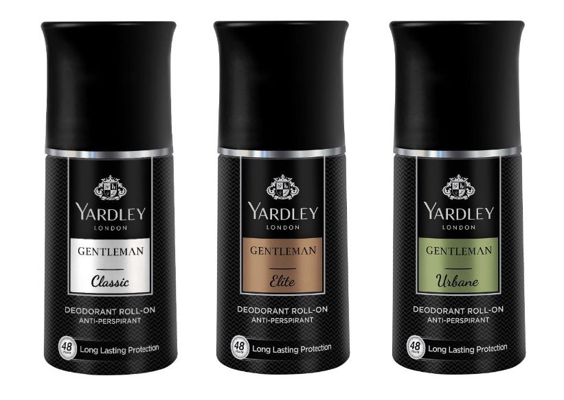 Yardley Roll On 50 ml - 1 Classic + 1 Elite + 1 Urbane